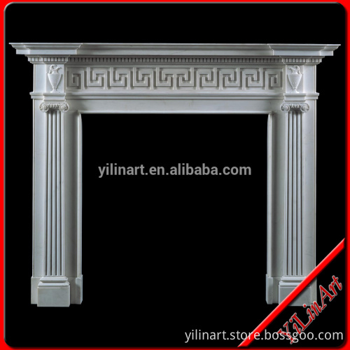 Hand Carved Natural Stone Marble Indoor Used Fireplace